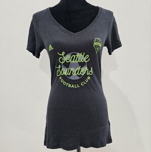 adidas Women Seattle Sounders Short Sleeve T-Shirt Black Heather
